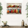 thumbnail image 2 of AEFER Colorful Kitchen Wall Decor Mason Jar Canvas Wall Art Farmhouse Spices Food Prints Pictures Rustic Still Life Painting Vintage Vegetables Poster Artwork Frame: 11x14inch(28x36cm), 2 of 6