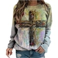 thumbnail image 2 of Pntutb, camiseta de manga larga suelta con cuello redondo y estampado informal a la moda de verano para mujer, blusa, Jersey Pntutb Pntutb-1790, 2 of 8