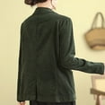 thumbnail image 4 of Corduroy Blazer Jacket Womens Fall Coat Casual Dressy Suit Jackets 3 Pockets Office Blazer Coats (M, Green), 4 of 4