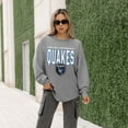 thumbnail image 6 of Women's Gameday Couture  Gray San Jose Earthquakes Oversized Pure Motion Corded Sweatshirt, 6 of 7