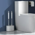 thumbnail image 3 of Escobilla De Baño De Mango Largo, 2 En 1, Depurador De Taza De Inodoro De Cerdas Suaves De Fácil Limpieza Para Oficina, 3 of 8