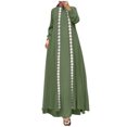 thumbnail image 4 of TSADFHJI Jupes Longues pour Femmes Nouvelle Robe Longue Unie avec Robe à la Mode S Vert, 4 of 4