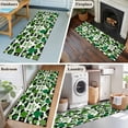 thumbnail image 5 of Runner Rugs 2x6 Ft, St. Patrick's Day Non Slip Area Rugs for Kitchen Bedroom Entryway, Green Shamrock Leaves Black Cloud Spring Washable Carpet Runner Rug Floor Mats for Bedroom Home Decor, 5 of 8