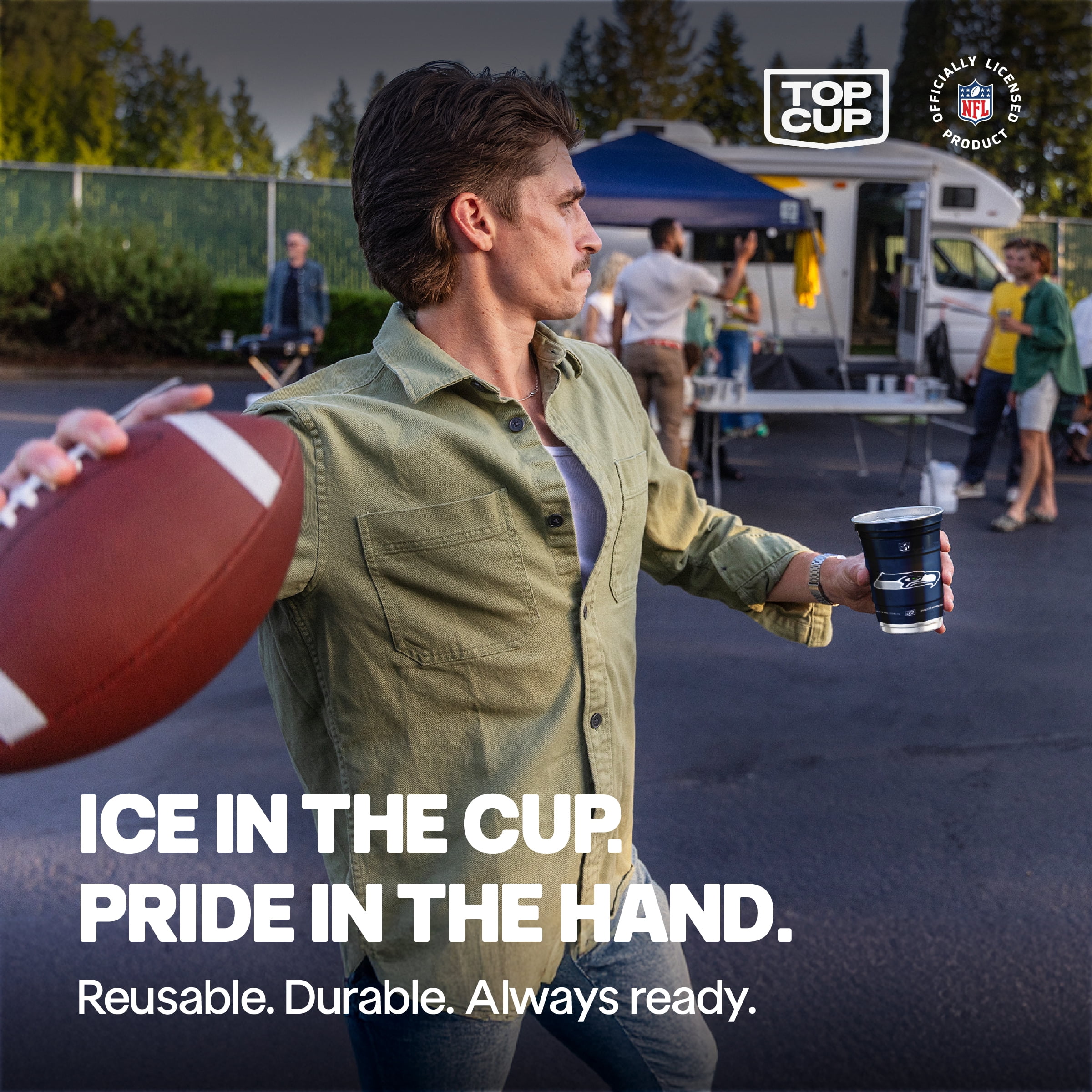 Top Cup NFL Seattle Seahawks Aluminum Party Cups, 20oz, 10 count