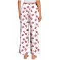 thumbnail image 6 of Womens Valentines Pajama Pants Soft Sleepwear Drawstring Wide Leg Lounge Bottoms Valentine's Love Printed Casual Pants, 6 of 6