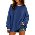 thumbnail image 2 of Endives Women's Sweaters Crew Neck Cable Knit Long Sleeve Pullover Sweater Casual Fall Top XXXXL, 2 of 6