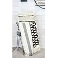 thumbnail image 4 of AuldHome Design Couverture Boho Farmhouse, Noir et Blanc Cassé 50 x 60 Pouces Rayée, 4 of 4