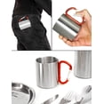 thumbnail image 3 of Taza para uso exterior - Taza para acampar - Compacta y ligera, 220 ml con mango de mosquetón de acero inoxidable atornillado - Para senderismo, trekking, trabajo., 3 of 5
