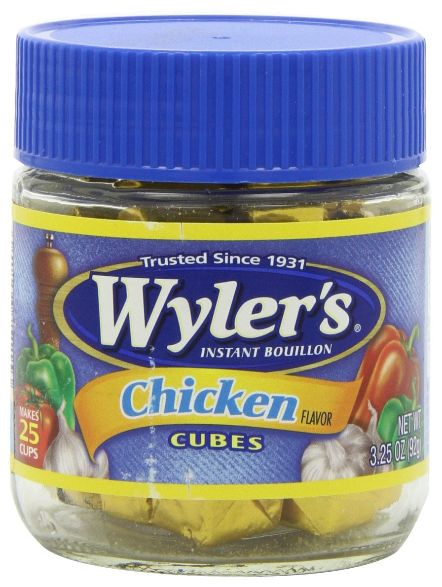 Wyler's Chicken Instant Bouillon Cubes Jar, 3.25 OZ (Pack of 4