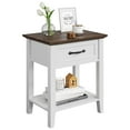 thumbnail image 1 of Square Nightstand, Bedside Table End Table for Bedroom Nursery Living Room, End Table with Storage Drawer, Easy Assembly, Grey, 1 of 9