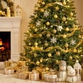 thumbnail image 6 of Fllostpr 24PC Electroplated Christmas Ball Ornaments, Shatterproof Hanging Decor Set for Xmas Tree Wreath Garland Party Indoor, Gold 1.2", 6 of 7