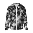 thumbnail image 1 of Saiise Seamless Pattern With Skulls Pattern Sun Protection Hoodie for Men and Women, Lightweight Quick-Dry Windproof with Hood and Zip-XX-Large, 1 of 7