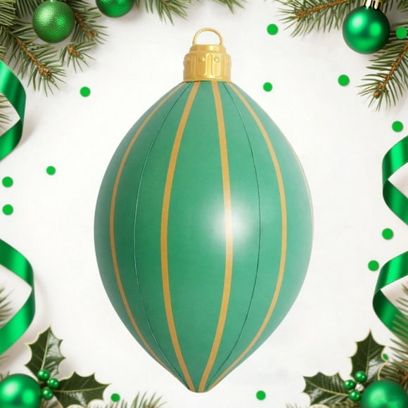 Adornos Navideños Inflables de Pvc para Árbol | Decoración Navideña para Jardín | Diseño Festivo y Brillante | para Porche o Terraza | Juego de 3