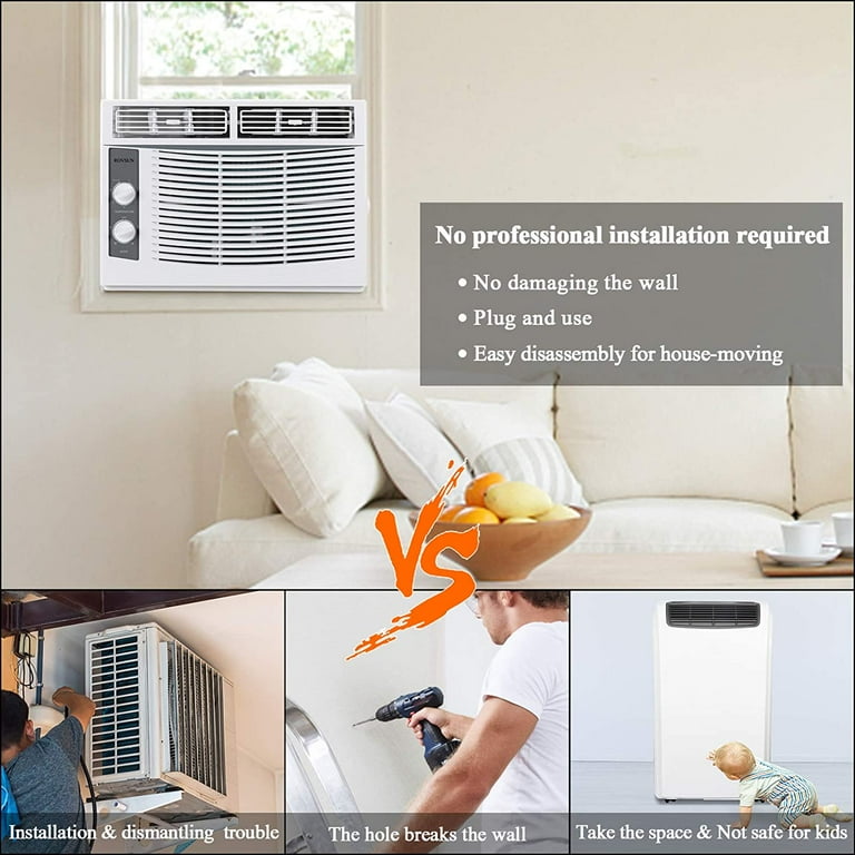 ROVSUN 5000 BTU Window Air Conditioners 115V 60Hz Window AC Unit