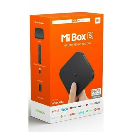 Mi Box S Xiaomi Original - 4K Ultra HD Android TV with Google Voice Assistant & Direct Netflix Remote Streaming Media Player US Plug