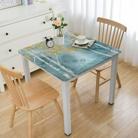 

Facannap Trees Sky Detailed Square Table Cover Oil Resistant Wear Resistant Reusable Desktop Protection Outdoor Fitted 100% Polyester Fiber 52*52