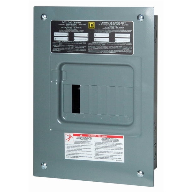 Centro de carga Square D QO 100A 120/240V, 8 espacios, 16 circuitos