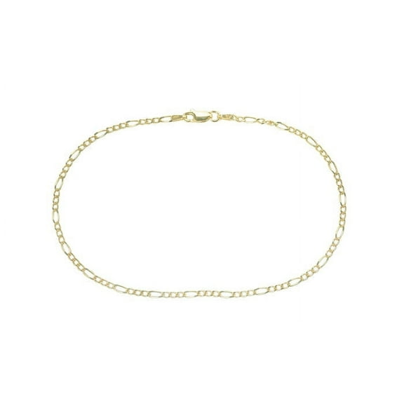 Better Jewelry Figaro Chain Anklet .925 Sterling Silver Gold Plated
