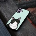 thumbnail image 4 of WIRESTER Shockproof Soft Rubber Cover Case for Apple iPhone 17 6.3" 2025, Black White Tuxedo Cat On Aero Blue Background, 4 of 5