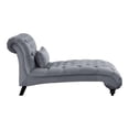 thumbnail image 3 of Lexicon Rosalie 68" Traditional Velvet Chaise with Nailhead in Dark Gray, 3 of 7