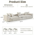 thumbnail image 6 of Magic Home Convertible Sectional Sofa Modular Couch,Modern Corduroy Sofa with Pillows for Living Room,Apartment and Small Space,3-Seat Sofa,Beige, 6 of 14
