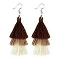 thumbnail image 4 of K-KED 10pirs Colorful Three Layered Long Tassel Multilayer Vintage Dangle Earrings-Yellow1, 4 of 9