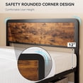 thumbnail image 4 of HOSSLLY Retro Brown Queen Size Bed Frame with Modern Wooden Headboard,Heavy Duty Platform Metal Bed Frame with Safe Rounded Corners, 4 of 8