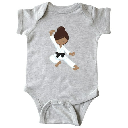 

Inktastic African American Girl Black Belt Karate Pose Gift Baby Girl Bodysuit