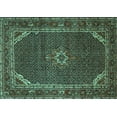 thumbnail image 1 of Ahgly Company Machine Washable Indoor Rectangle Persian Turquoise Blue Traditional Area Rugs, 8' x 10', 1 of 4