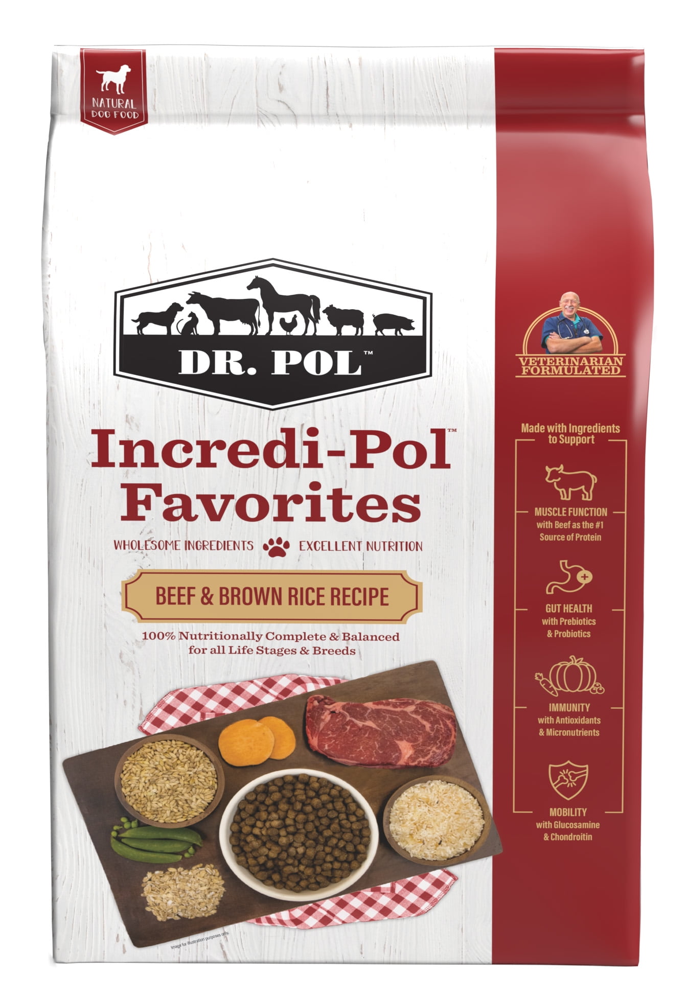Dr. Pol IncrediPol Favorites Beef and Brown Rice Recipe Dog Food 24lb