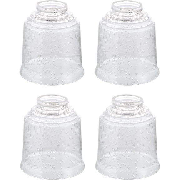 Aspen Creative 23158-4, Clear & Seeded Glass Shade, 2-1/8" Fitter, 4-1/2" D x 4-7/8" H, 4 Pack