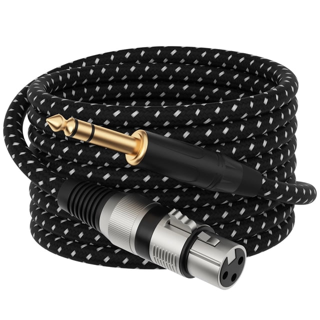 Cable Xixryio Premium XLR hembra a 1/4 TRS macho de 4,5 m de nailon