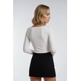 thumbnail image 2 of Forever 21 WGA Square Neck Long Sleeve Top, Color-Ivory, Size-S, 2 of 5