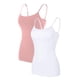 thumbnail image 1 of Cami Correa de espagueti ajustable para mujer construida en sujetador camisetas sin mangas 2 Pack Size T 2XL, 1 of 7