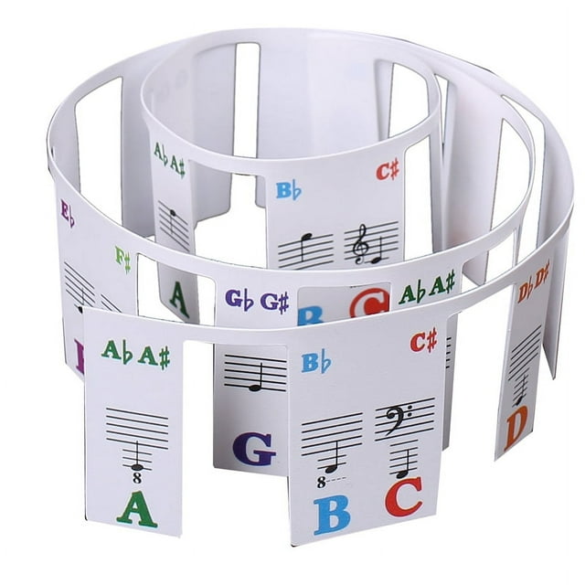 Pegatinas para Teclado de Piano, Piano de Cola/EléCtrico, 88 Teclas, NotacióN de Pentagrama, Tira de Notas, SíMbolo de Etiqueta para Estudiantes Principiantes