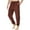 Brown, variant on Holiday Deals! Ohufall Mens Pants Clearance Sale! Men Fashion Solid Casual Elastic Waist Pocket Trousers Sport Pants