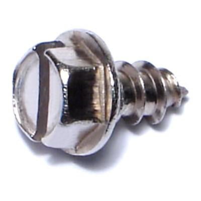 

#14 x 1/2 18-8 Stainless Slotted Hex Sheet Metal Screws SMSHSS-268 (50 pcs.)