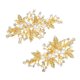 thumbnail image 2 of Golden Duckbill Hair Clips with Crystal Pearl Leaf Design for Decoration Accessories 1 Pair, 2 of 4