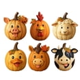thumbnail image 5 of Halloween Pumpkin Decor Cute Pig Face 4.5 X 4.5 Inch Resin Statue for Outdoor Fall Porch Lawn Home Fall Decor Seasonal Display, 5 of 5