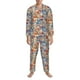 thumbnail image 3 of Balery Set Of Travel Vintage Pijama para Hombre de Dos Piezas con Manga Larga, Conjunto de Dormir y Descanso Suave con Bolsillos-XX-Large, 3 of 7