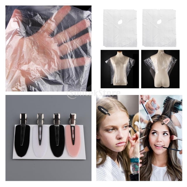 200x Capas De Corte De Cabello Desechables Para Cabellos Con Capas Para El Cabello Con 16x Pinzas Para El Cabello Fernando Capa de corte de cabello desechable
