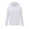 thumbnail image 5 of Lenpel Women's Hoodies Soft Warm Long Sleeve Solid Textured Casual Pullover Sweaters Fall Fashion Outfits, 5 of 5