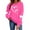Hot Pink, variant on FAWUUDO Valentines Day Shirts Women Valentine Crewneck Sweatshirts Love Heart Sweatshirt Valentine's Long Sleeve Tops Red XS