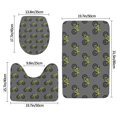 Bathroom Rugs Sets 3 Piece yellow Bike Pattern Absorbent Bathroom Mat