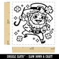 thumbnail image 2 of Cute and Jolly Saint Patrick's Day Leprechaun Self-Inking Rubber Stamp Ink Stamper - Lime Green Ink - Small 1 Inch, 2 of 7