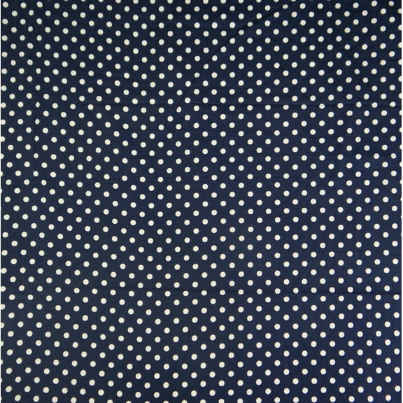 "Navy Blue Designer Polka Dot Printed Cotton Fabric 43" Wide Dressmaking Craft Fabric By The Yard"