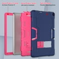thumbnail image 2 of ELEHOLD Rugged Hybrid Case for Walmart ONN 10.1 Inch Tablet Gen 3 2022(Model:100071485), Tri-Layers Hard PC Soft Silicone Hidden Kickstand Anti-Scratch Shockproof Heavy Duty Kids Case,Navy + Rose, 2 of 7