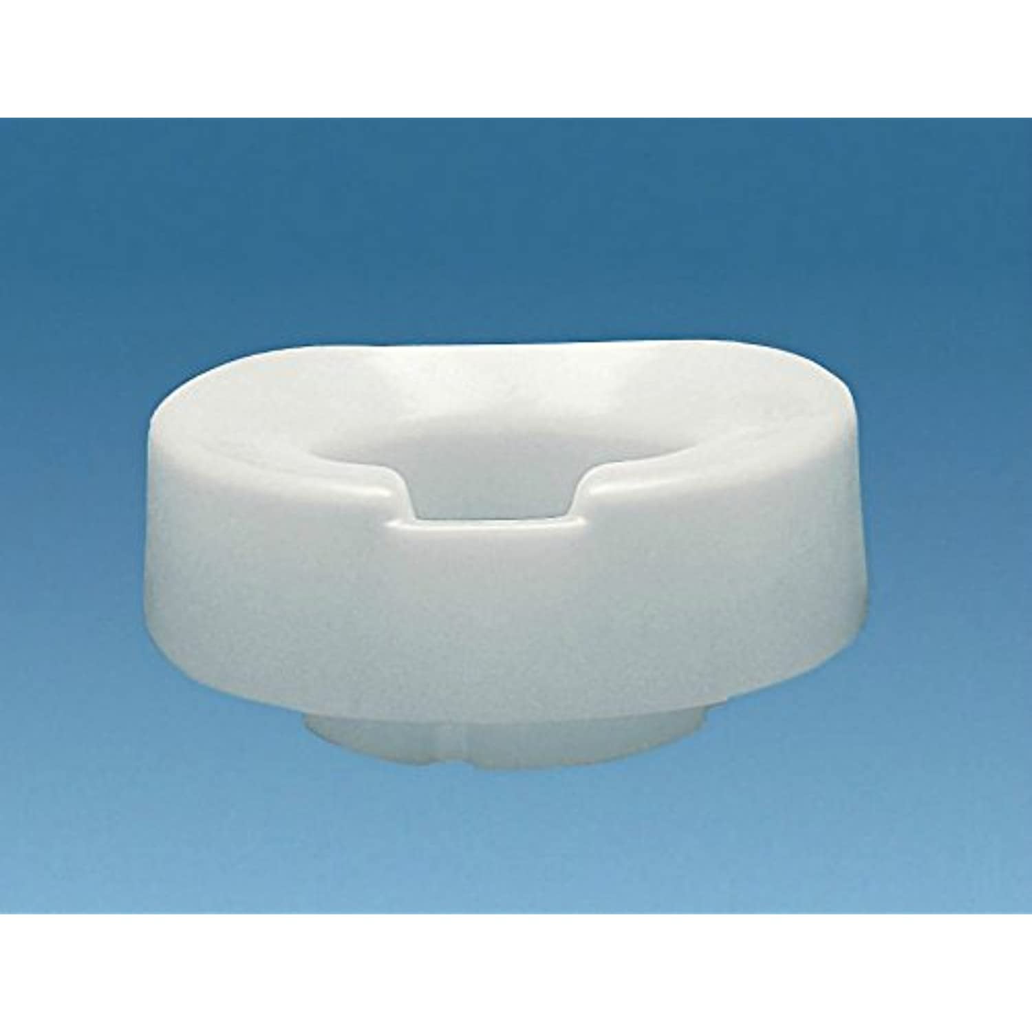 Contoured elevated toilet seat, elongated w/bolt-down bracket, 4"