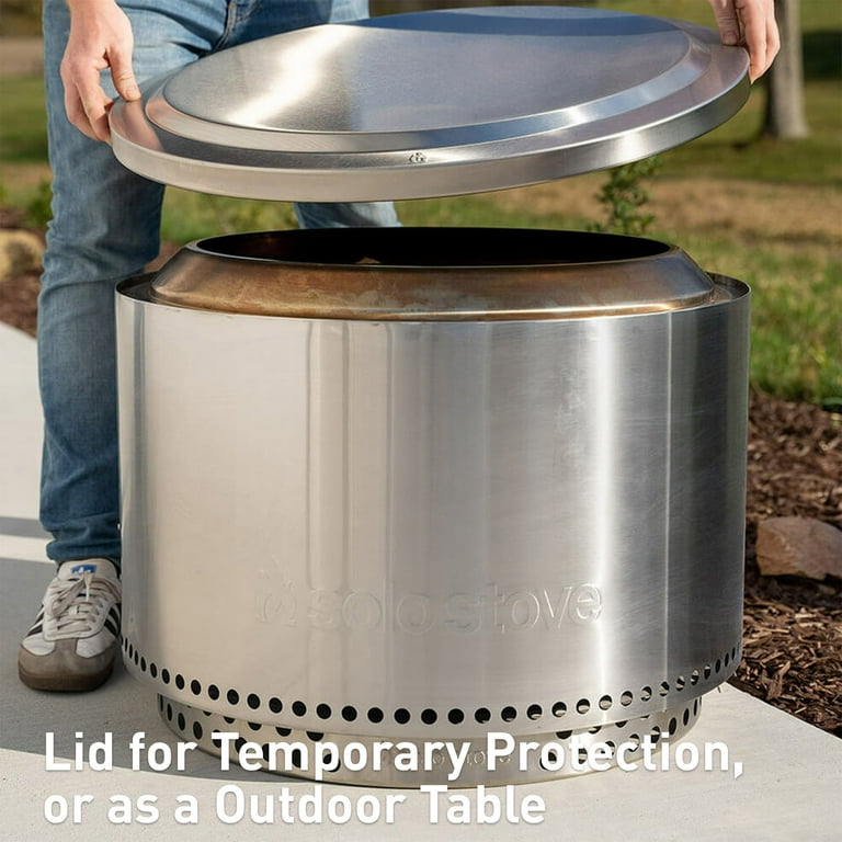 Solo Stove Yukon Fire Pit with Stand Lid, Stainless Steel, 27in