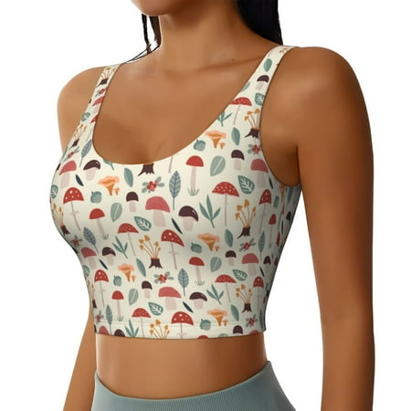 Picia Colorful Autumn Sports Bra for Women Padded Strappy Sports Bras Medium Support Yoga Bra with Removable Cups Running Yoga Bra-Small